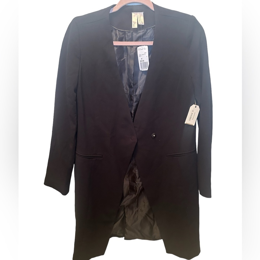 Forever 21 Black Coat/Jacket Trench Coat NWT Size M